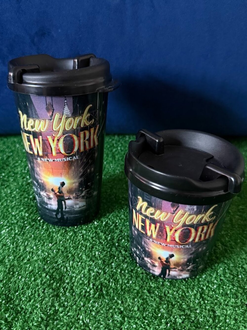 New York New York Broadway Musical Sippy Cups w/Lid Lot of 2 Jujamcyn Theaters